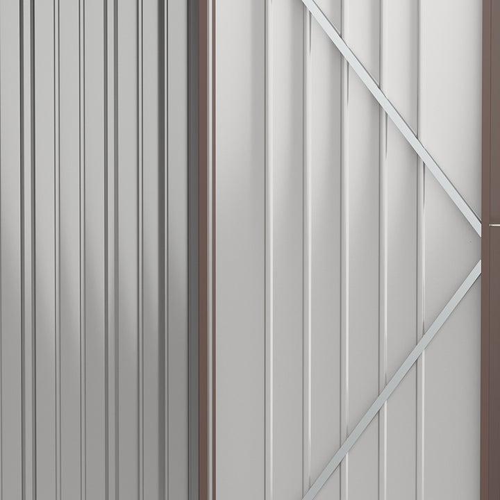 Redskabsskur 1,34 m² redskabsskab med hultag, aflåseligt haveskur af galvaniseret stål 161,5 x 94,5 x 196 cm brun