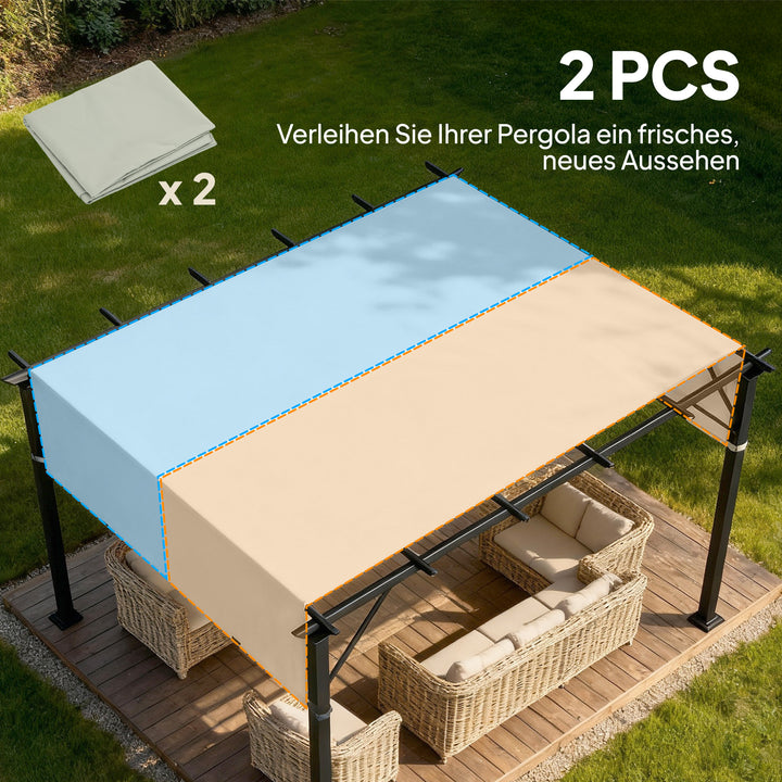 Udskiftningstag til pergola med UV-beskyttelse, solskærm til terrassetag til 3 x 3 m pavillon, lysegrå