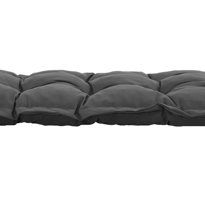 Sædehynde 100x40 cm, stolehynde med bånd, 10 cm tyk, polstret hynde, mørkegrå