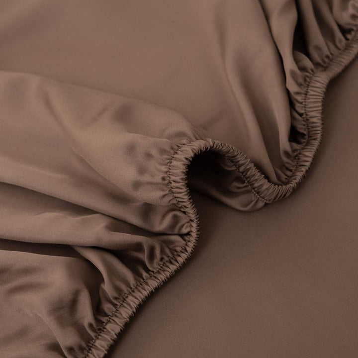 Mørkebrun bambus træklagen Premium - op til 30 cm - 400TC Tanboocel - Kaffebrun