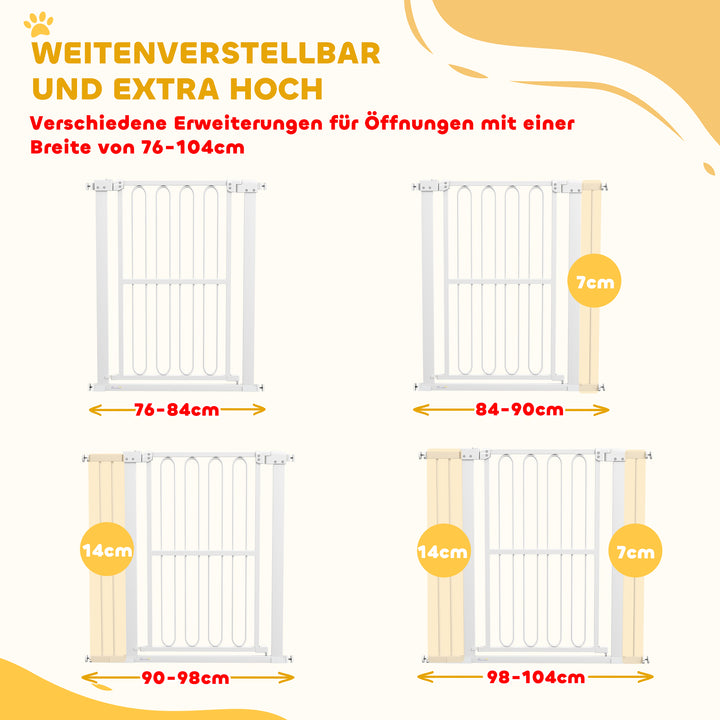 Hundesikkerhedsgitter, 76-104 cm spærregitter uden boring, trappegitter