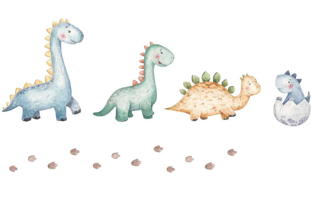 Luk enkeltseng 140x70 med kunstværk - Dinosaurer