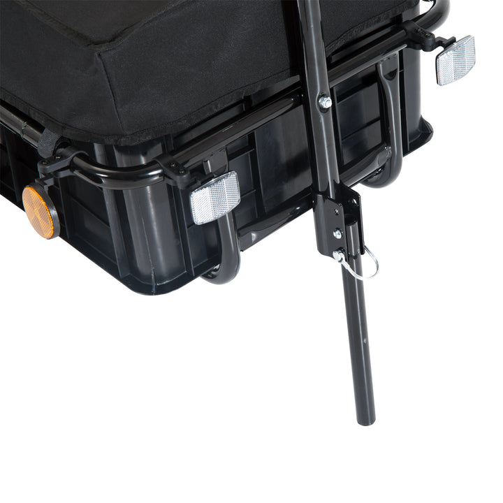 Lastanhænger, cykelanhænger, aftagelig kurv, universalkobling, op til 40 kg, stål, sort, 144 x 59 x 80 cm