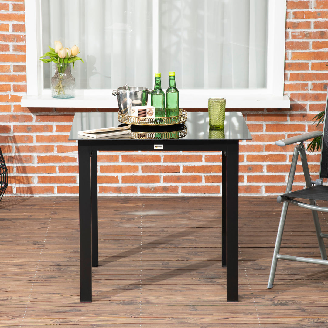 Havebord, udendørs bord, udendørs loungebord, vejrbestandig, 80 x 80 x 74 cm, sort