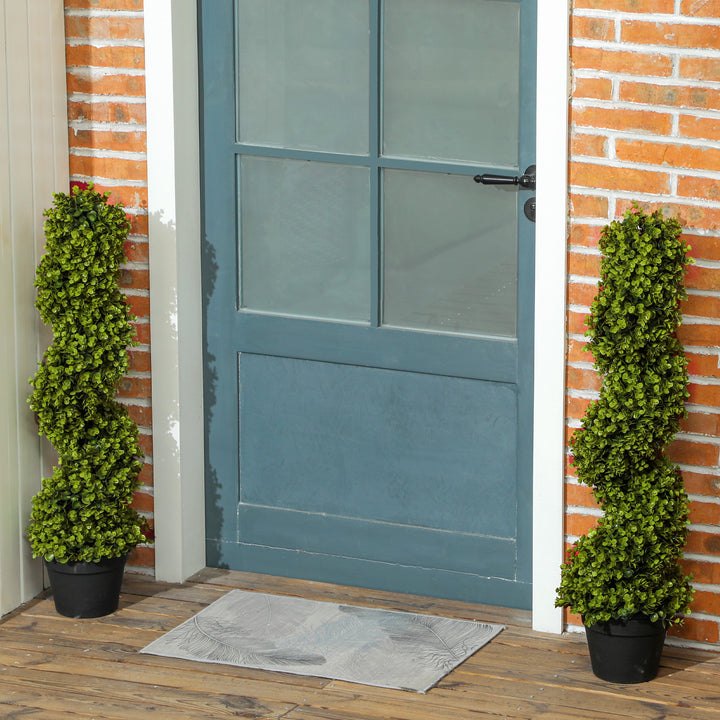 Sæt med 2 dekorative planter, kunstige planter i potter, kunstige planter til hjemmet, indendørs, udendørs, 90 cm, grøn