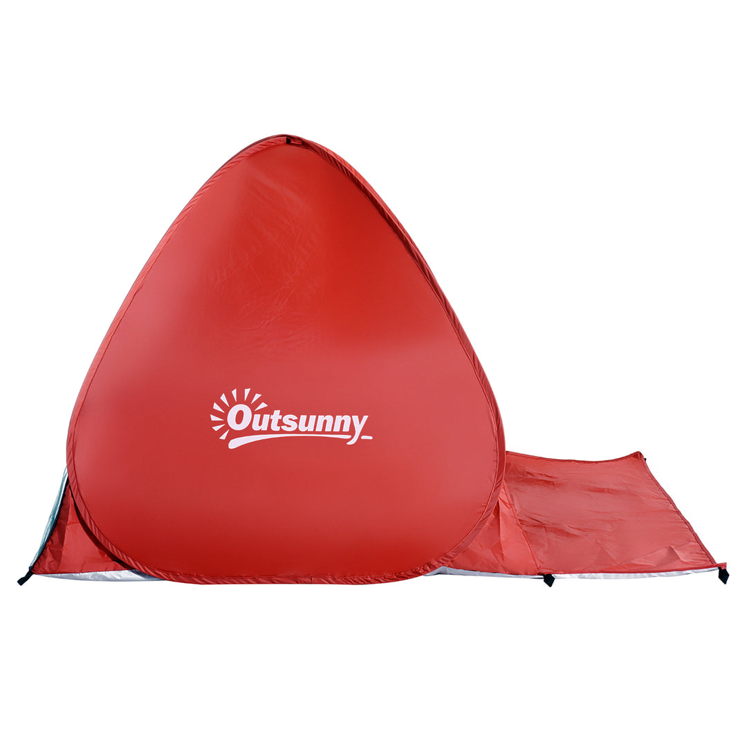 Pop-up telt, strandtelt, campingtelt, polyester, 200 x 150 x 119 cm, rød