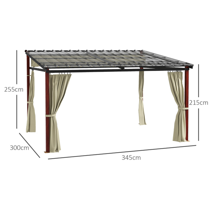 Udtrækkelig havepergola, vejrbestandig, inklusive monteringsbeslag, beige