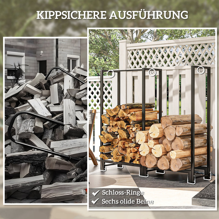 Brænderist, to sektioner, stel i rustfrit stål, op til 200 kg, 123 x 32 x 115 cm, sort