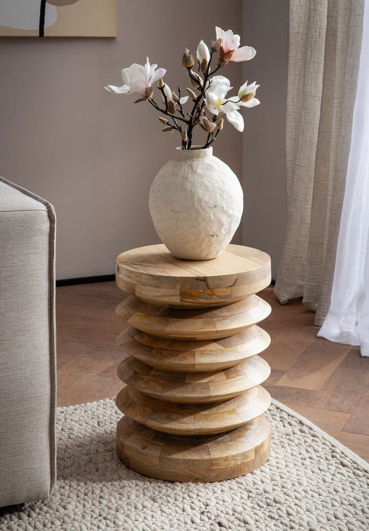 Sidebord Mango Massivt Træ Naturbleget 35x35x45 cm Sidebord