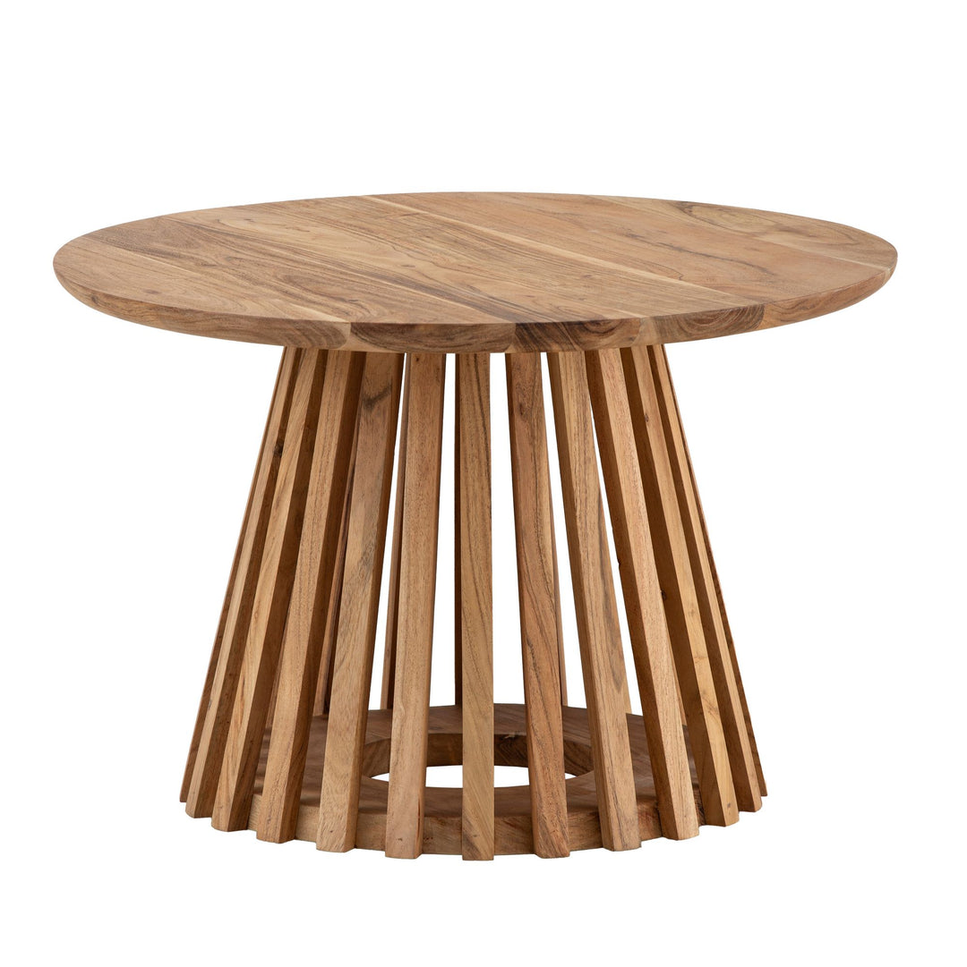 Sofabord 60x60x40 cm akacie massivt træ lysebrunt rundt sofabord