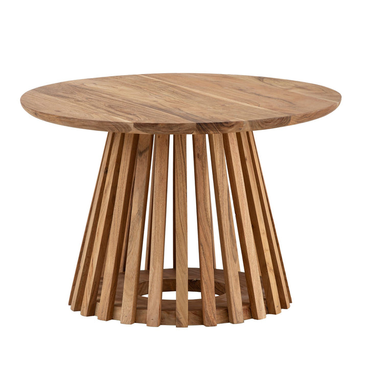 Sofabord 60x60x40 cm akacie massivt træ lysebrunt rundt sofabord