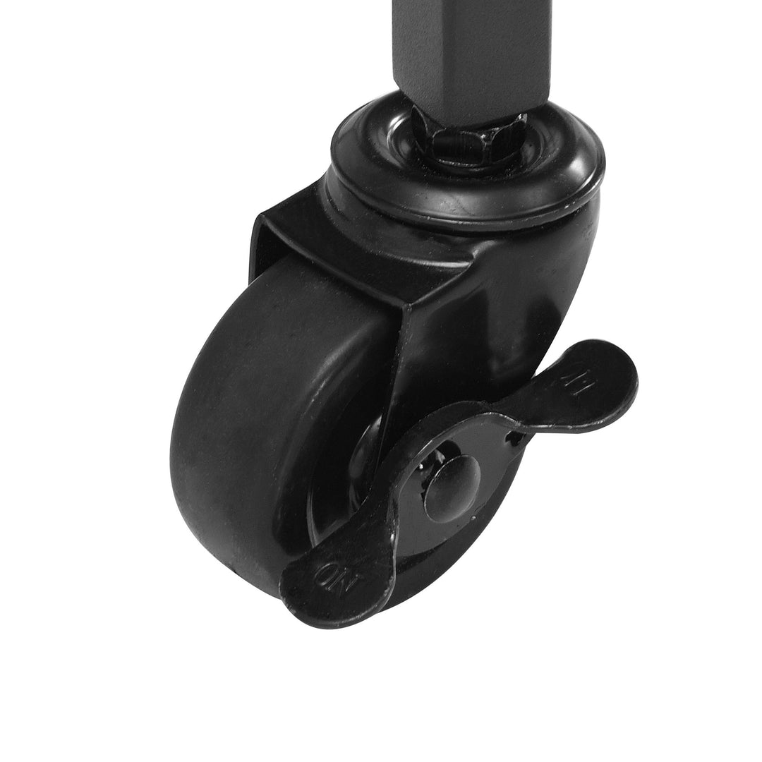 Designer serveringsvogn med hjul og bremser, 2 åbne hylder med sort glas, barvogn, tevogn, multifunktionel rullevogn/køkkenvogn til spisestue, køkken, bar