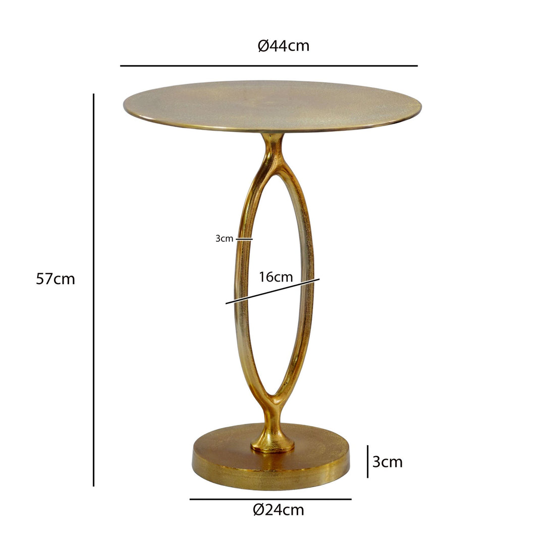 Rundt Sidebord 44 cm i Guld Aluminium – Moderne Designbord