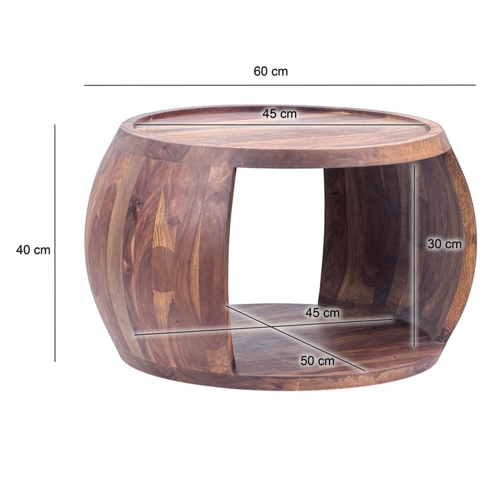 Sofabord 60x60x36 cm massivt sheeshamtræ