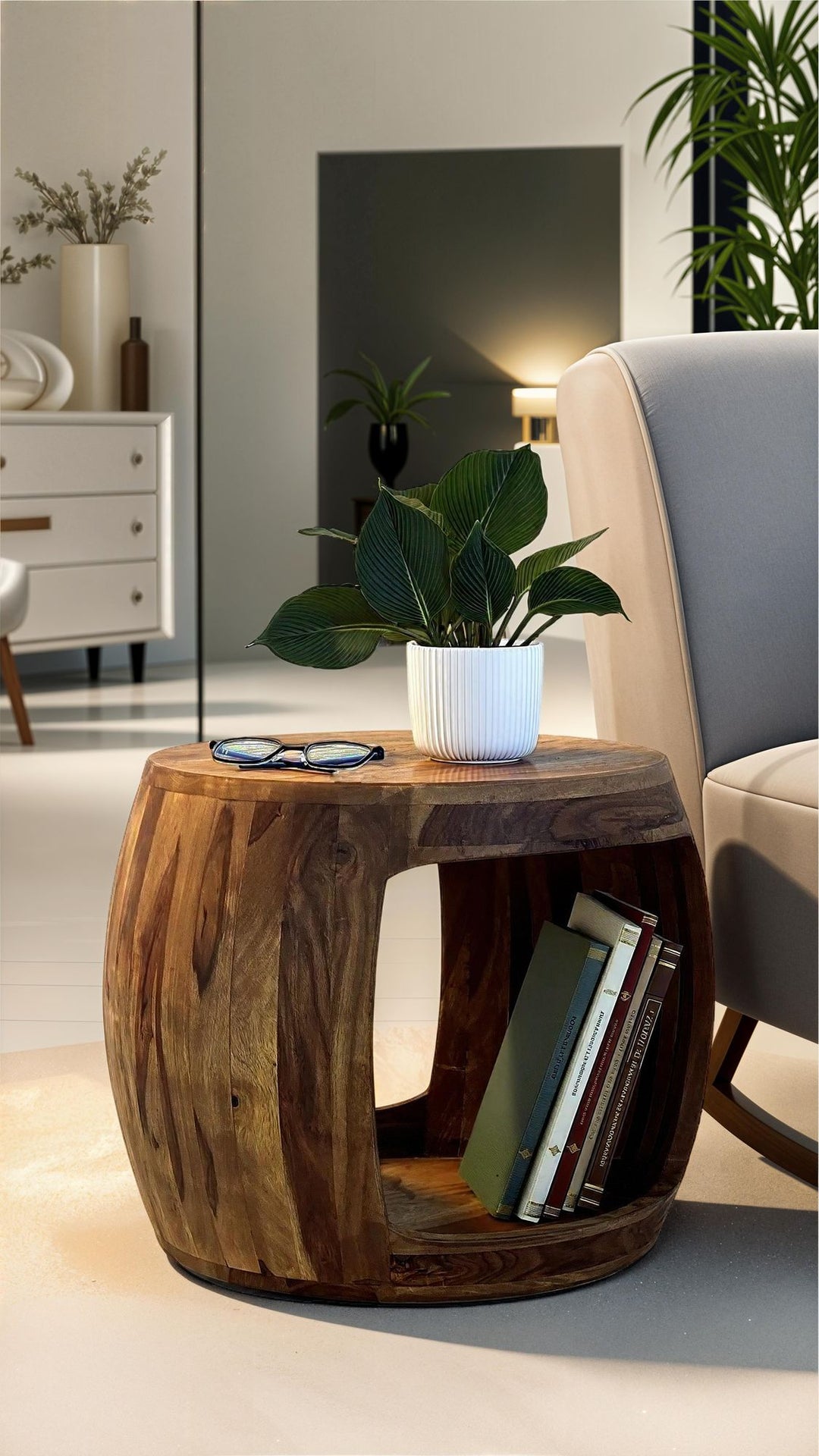 Sidebord 50x45x40 cm massivt sheeshamtræ