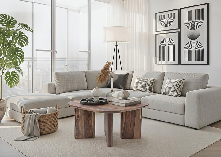 Sofabord 60x60x32 cm massivt sheeshamtræ