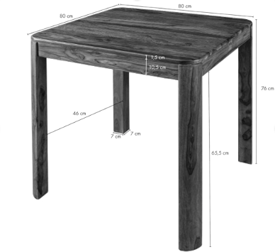 Spisebord 120x60x76 cm massivt sheeshamtræ