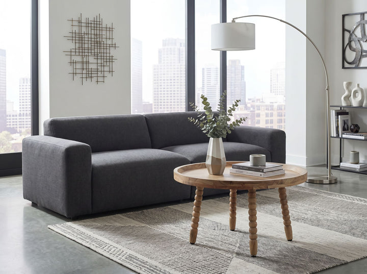 Rundt Sofabord 60 cm i Massivt Akacietræ – Designbord med Dekorative Ben