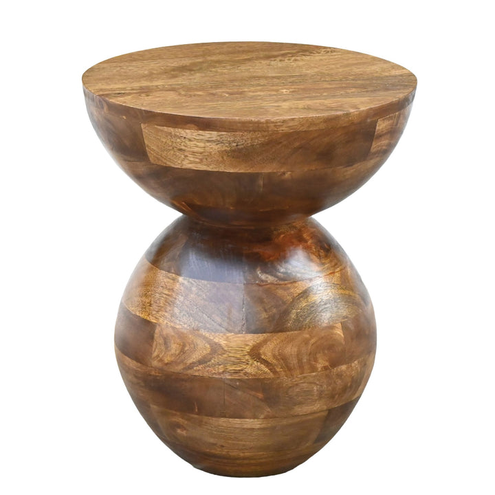 Rundt Sidebord 35 cm i Massivt Mangotræ – Naturligt Designbord i Træ