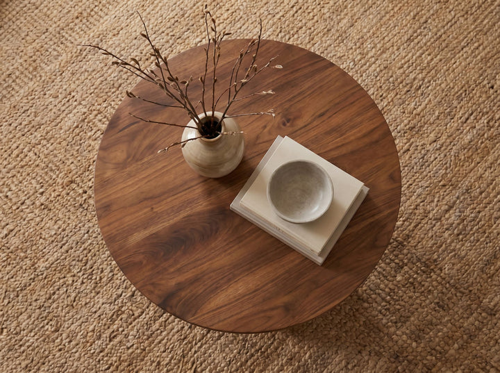 Rundt Sofabord 60 cm i Massivt Mangotræ – Dråbeformet Designbord i Træ