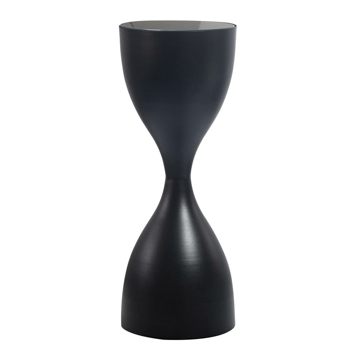 Rundt Sidebord 23 cm i Sort Metal med Glasplade – Moderne Designbord