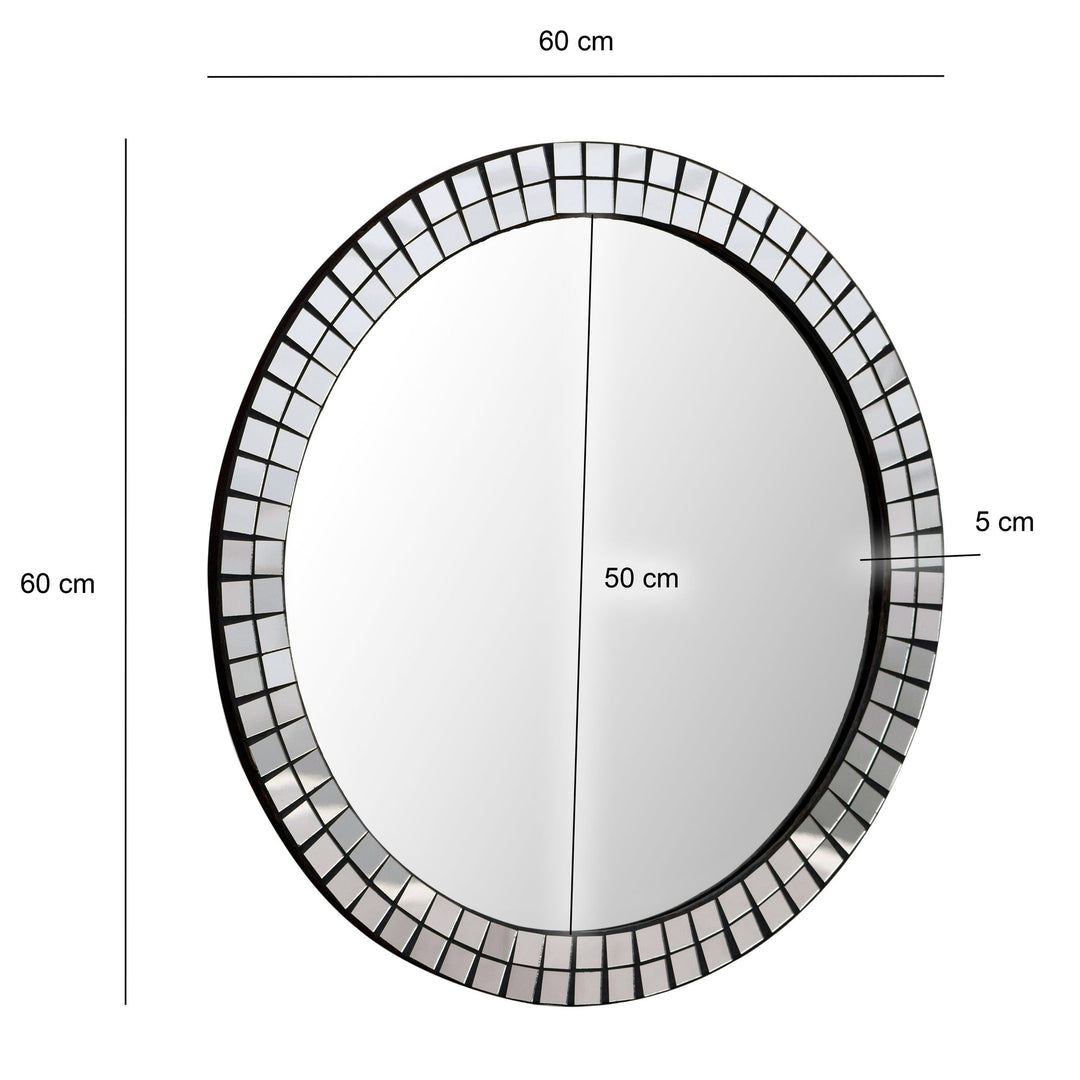 Vægspejl rundt 60cm - Art Deco spejl - vægspejl, diameter: 60 cm