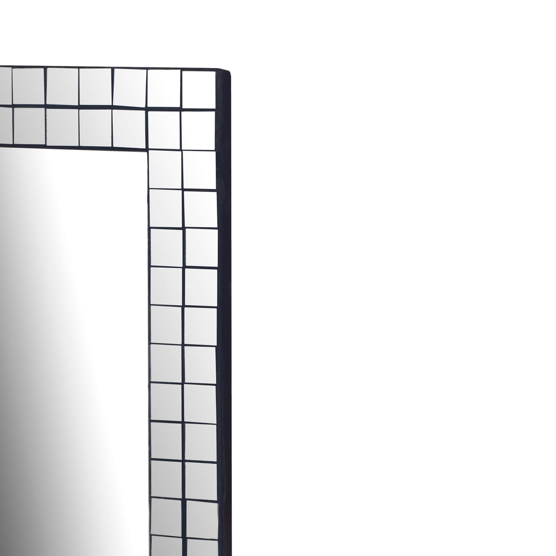 Vægspejl 60x90 cm med mosaikramme - rektangulært spejl, håndlavet