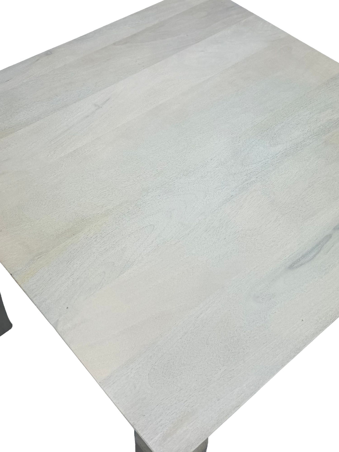 Spisebord 80x80 cm i Massivt Mangotræ – Kvadratisk White Wash Træbord