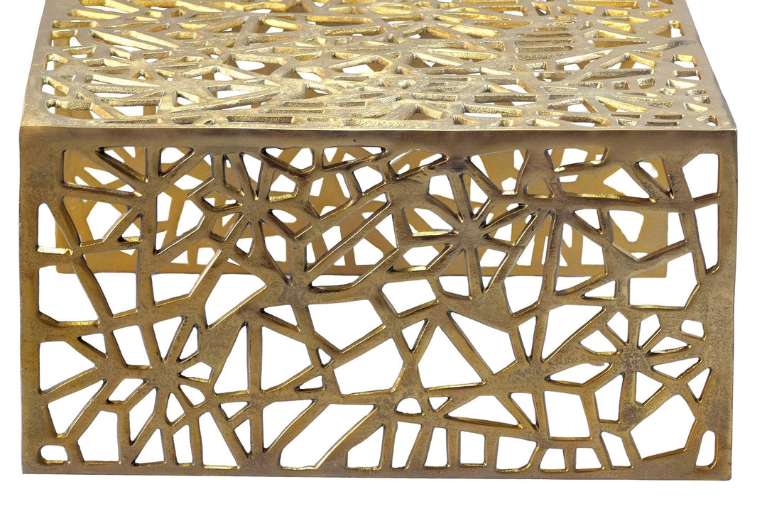 Moderne Sofabord 60 cm i Guldfarvet Aluminium – Kvadratisk Designbord til Stuen
