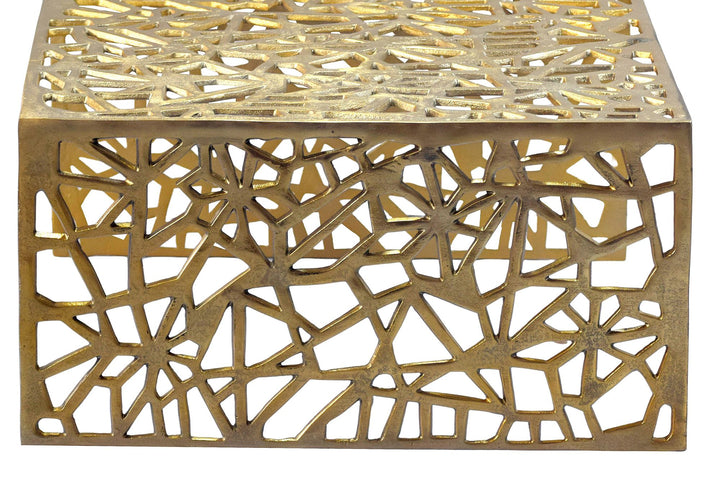 Moderne Sofabord 60 cm i Guldfarvet Aluminium – Kvadratisk Designbord til Stuen