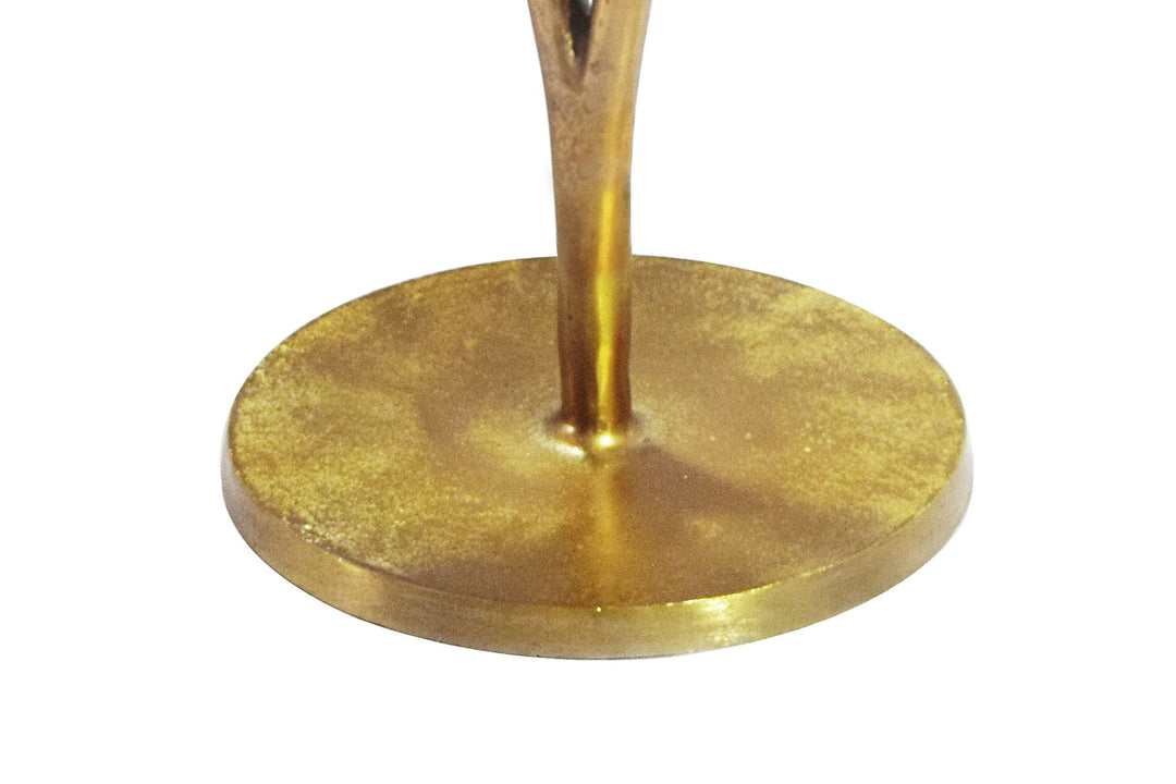 Rundt Sidebord 57 cm i Guld Aluminium – Seerosen Designbord
