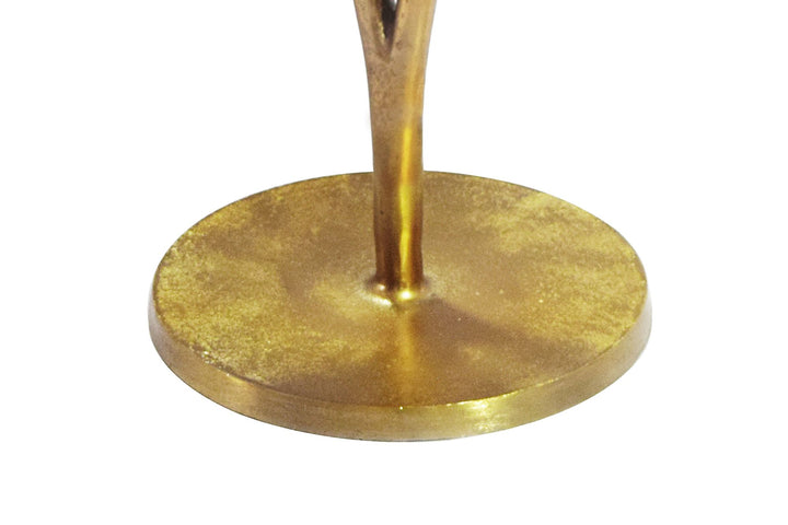Rundt Sidebord 57 cm i Guld Aluminium – Seerosen Designbord