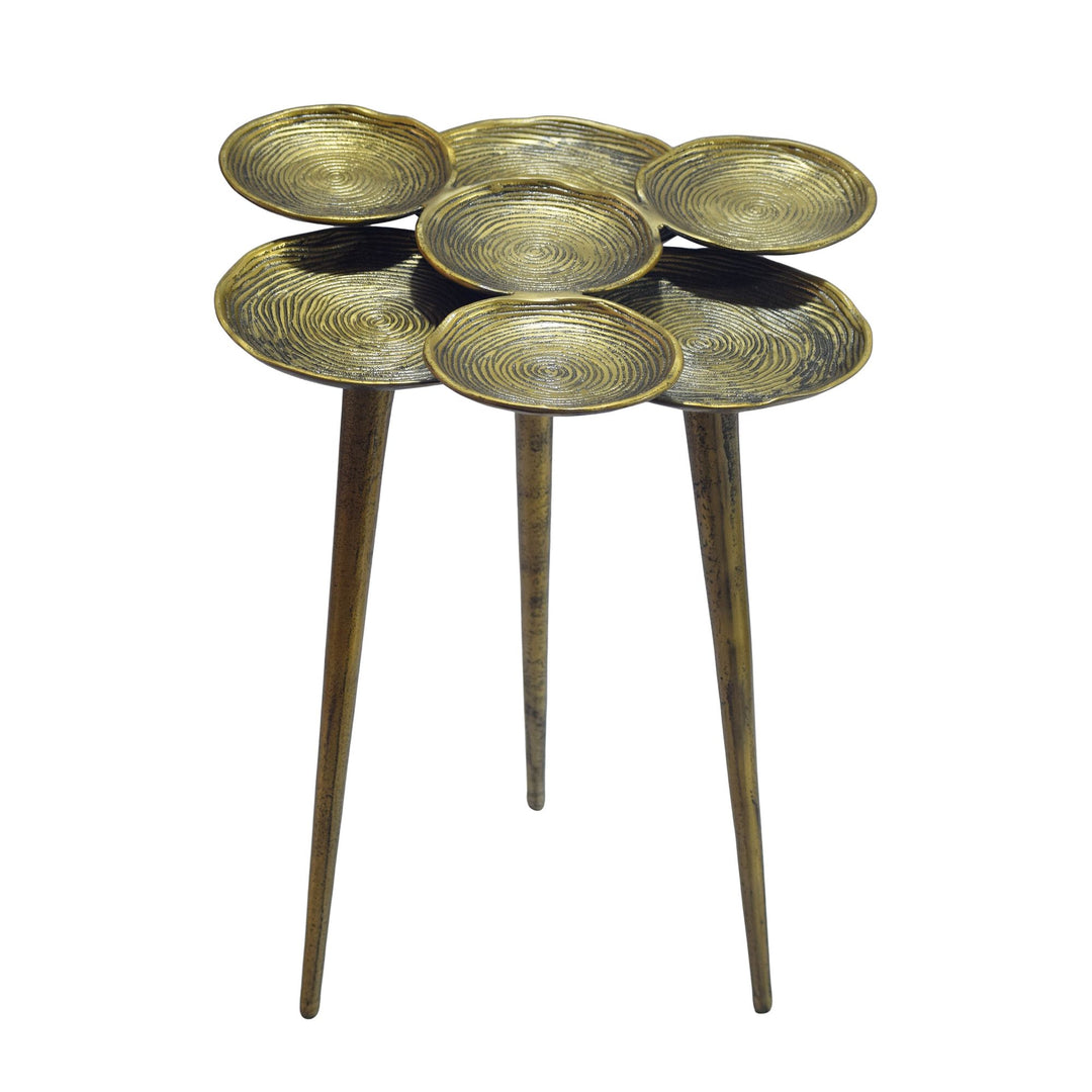 Rundt Sidebord 46 cm i Guld Aluminium – Moderne Designbord