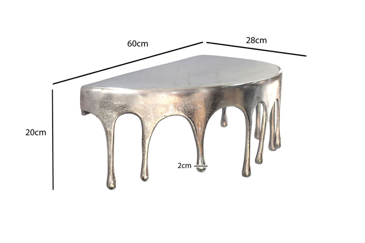 Væghylde 60 cm i Sølvfarvet Aluminium – Moderne Dråbeformet Designhylde
