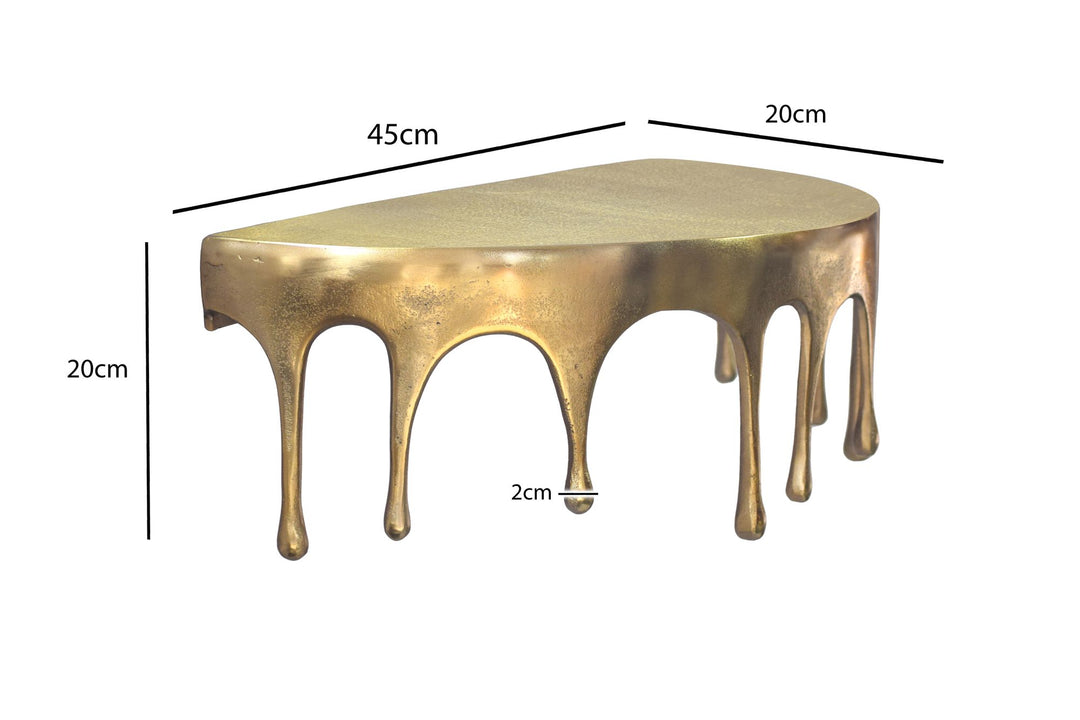 Væghylde 45 cm i Guldfarvet Aluminium – Moderne Dråbeformet Designhylde