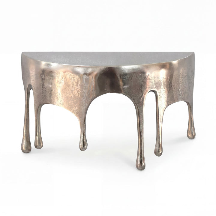 Væghylde 35 cm i Sølvfarvet Aluminium – Dråbeformet Designhylde i Metal