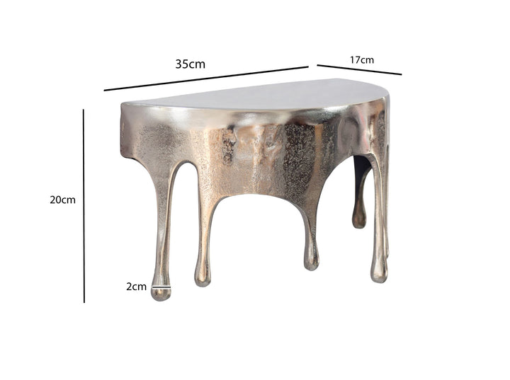 Væghylde 35 cm i Sølvfarvet Aluminium – Dråbeformet Designhylde i Metal