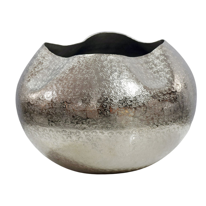Dekorativ vase i aluminium - 30 cm - Sølvfarvet - Håndlavet