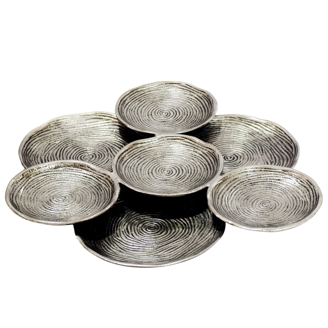 Rund dekorationsskål i aluminium - Ø44 cm - Sølvfarvet - Håndlavet