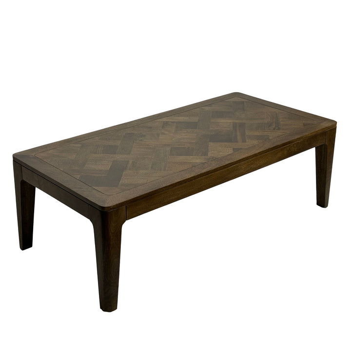 Sofabord 120 x 60 cm massivt mangotræ med valnøddefinish, håndlavet