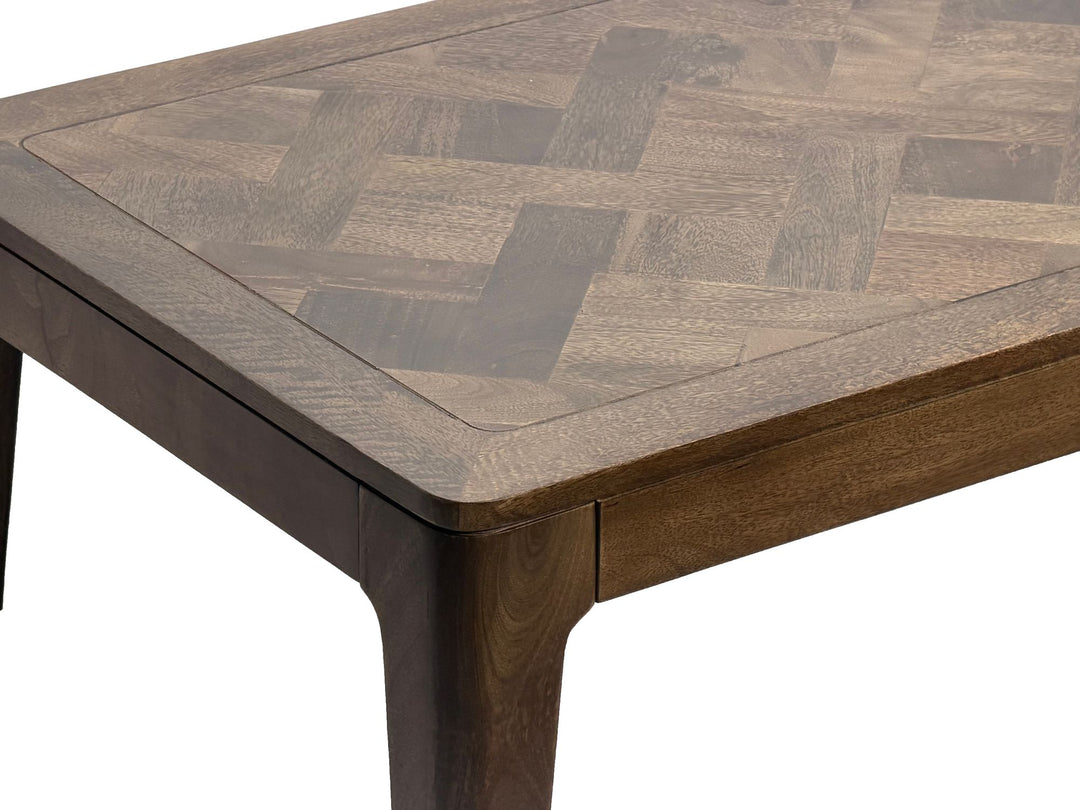 Sofabord 120 x 60 cm massivt mangotræ med valnøddefinish, håndlavet