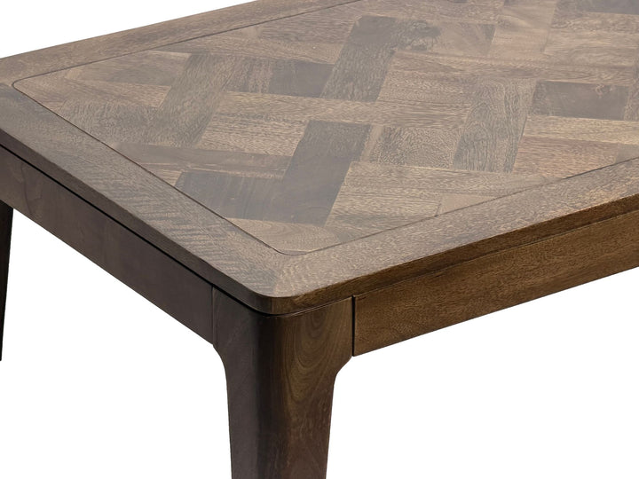 Sofabord 120 x 60 cm massivt mangotræ med valnøddefinish, håndlavet
