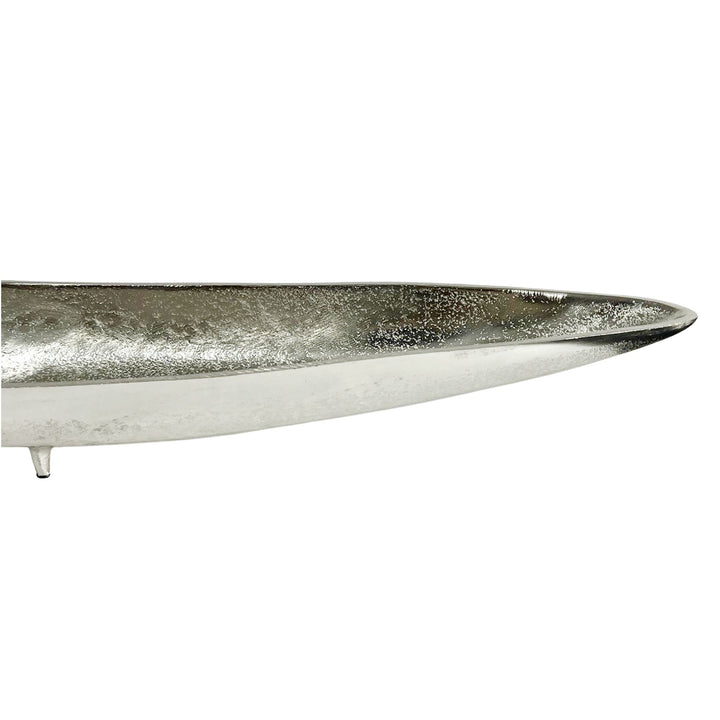 Dekorationsskål i aluminium - 80 cm - Sølvfarvet - Håndlavet