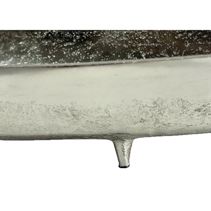 Dekorationsskål i aluminium - 80 cm - Sølvfarvet - Håndlavet