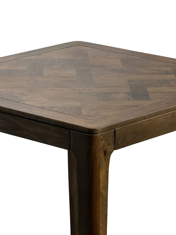 Massivt træ spisebord 80x80 cm valnød finish - firkantet træ spisebord - moderne køkkenbord til 4 personer, håndlavet