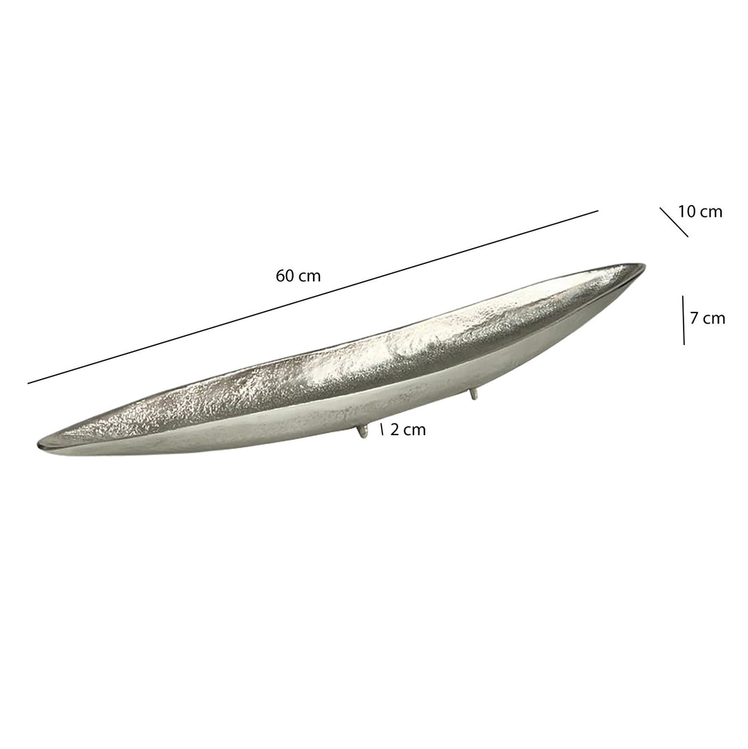 Dekorationsskål i aluminium - 60 cm -  Sølvfarvet - Håndlavet