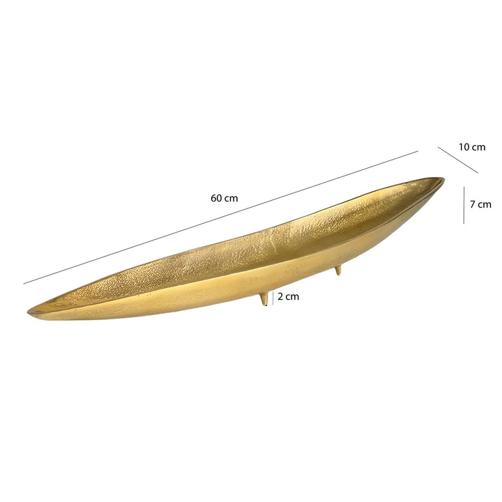 Dekorationsskål i aluminium - 60 cm - Guldfarvet - Håndlavet