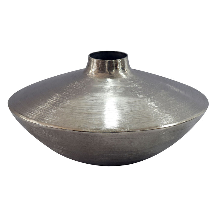 Dekorativ vase i aluminium - 35 cm -  Sølvfarvet - Håndlavet