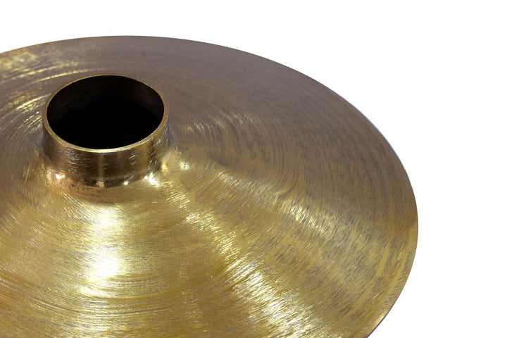 Dekorativ vase i aluminium - 35 cm - Guldfarvet - Håndlavet