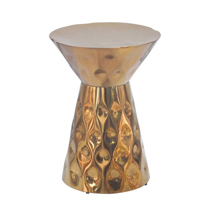 Rundt sidebord i aluminium - Ø36 cm - Guld - Håndlavet